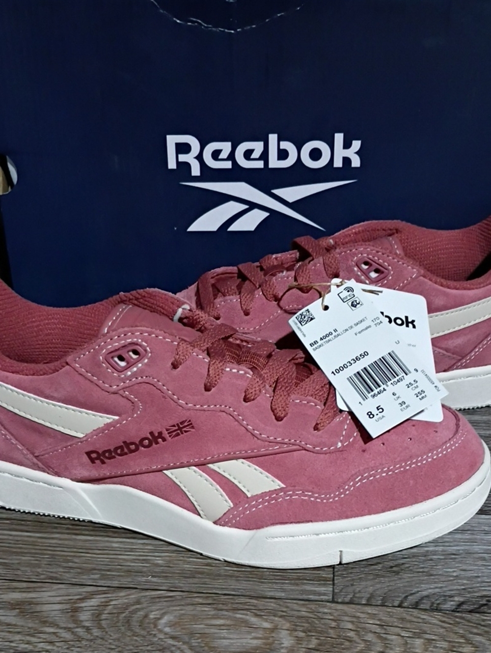 Reebok Women's Low-Top Suede Sneakers in Rose Pink and White